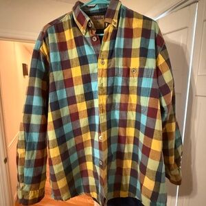 Men's Colorful Plaid Button Down Shirt - lined flannel